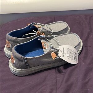 Hey Dude Gray and Blue Moccasins Slip-On Shoes